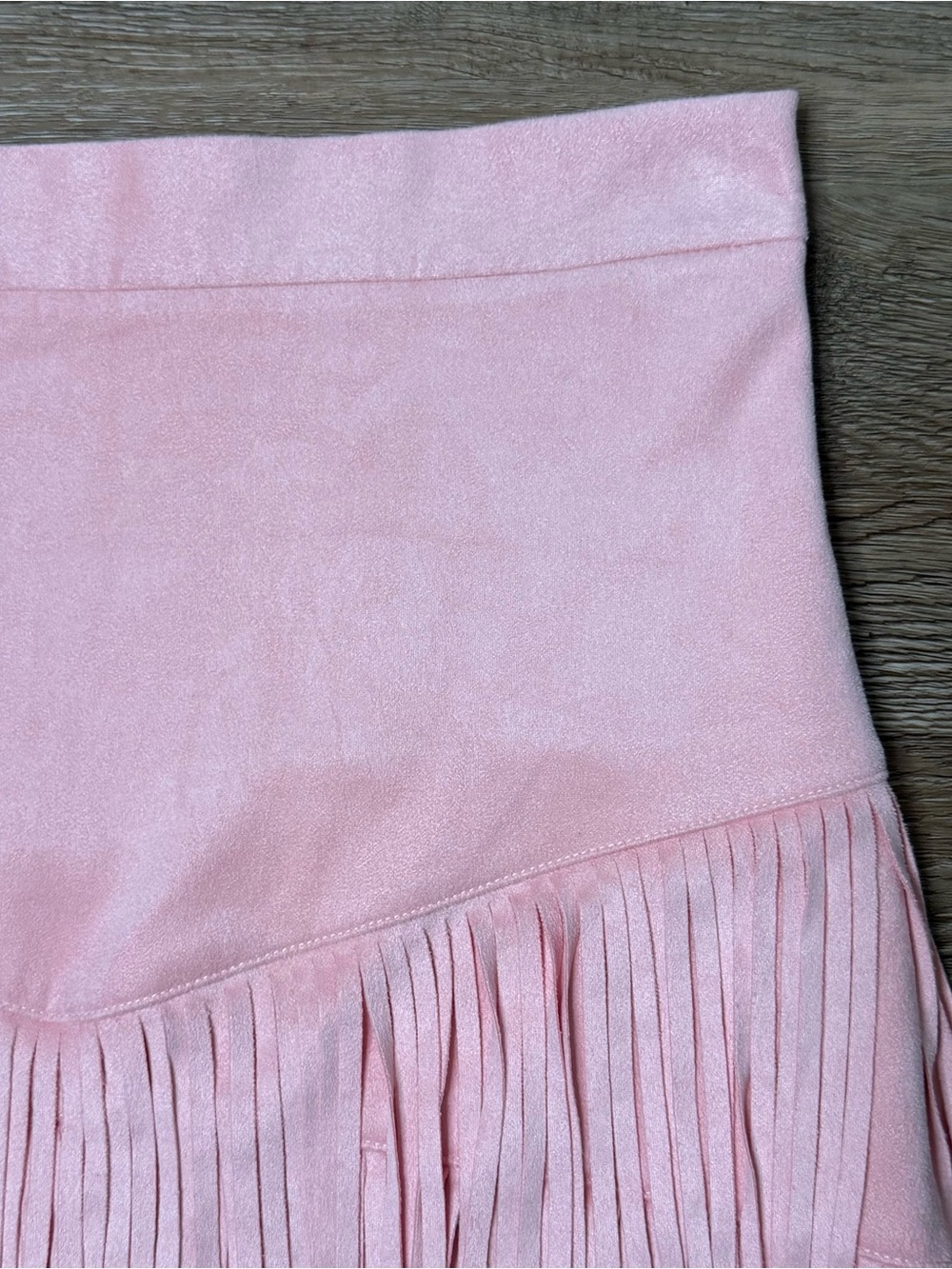 Faux Suede Fringe Mini Skirt